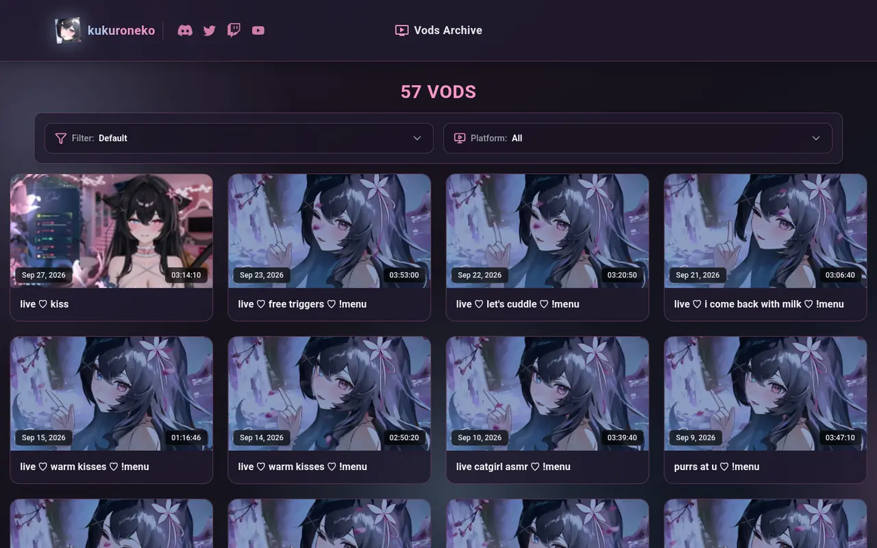 Kukuroneko's VOD archive