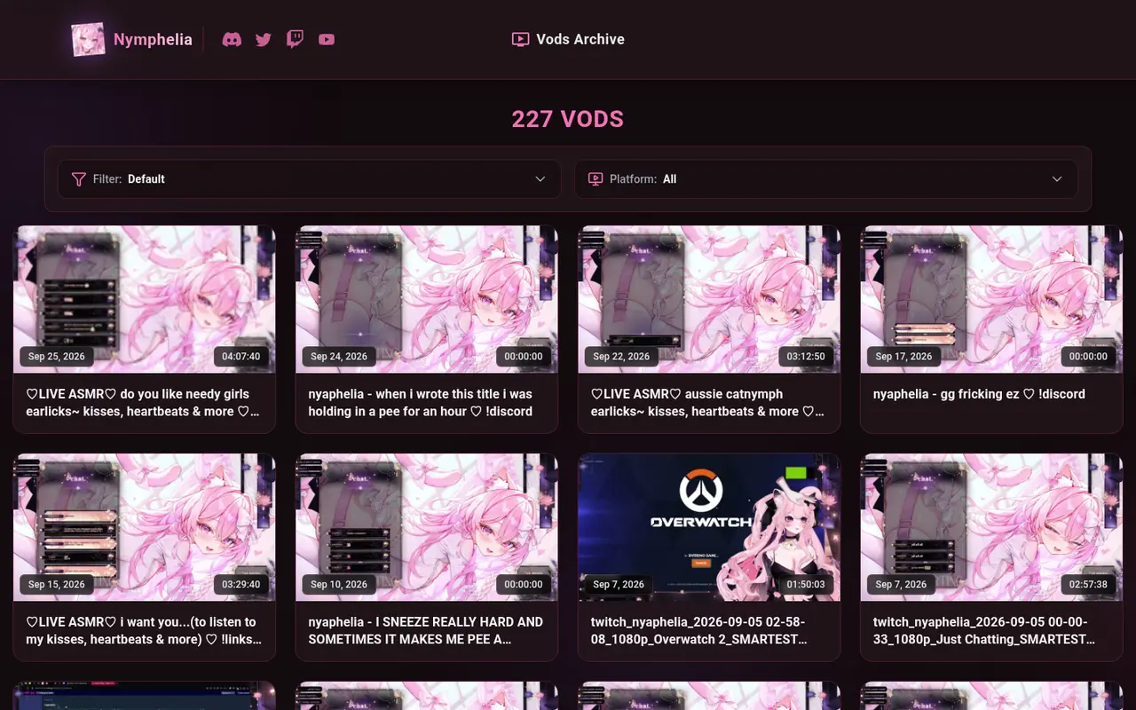 Nymphelia's VOD archive